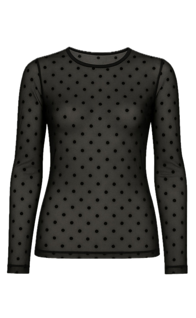 Say INA Copenhagen Bluse - Sophia Mesh - Black W. Black Dots
