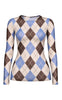 Say INA Copenhagen Bluse - Sophia Mesh - Brown / Blue Harlekin