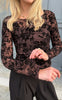 Say INA Copenhagen Bluse - Sophia Mesh - Brown Flower