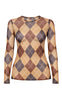 Say INA Copenhagen Bluse - Sophia Mesh - Brown Harlekin