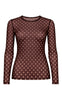 Say INA Copenhagen Bluse - Sophia Mesh - Brown W. Beige Dots