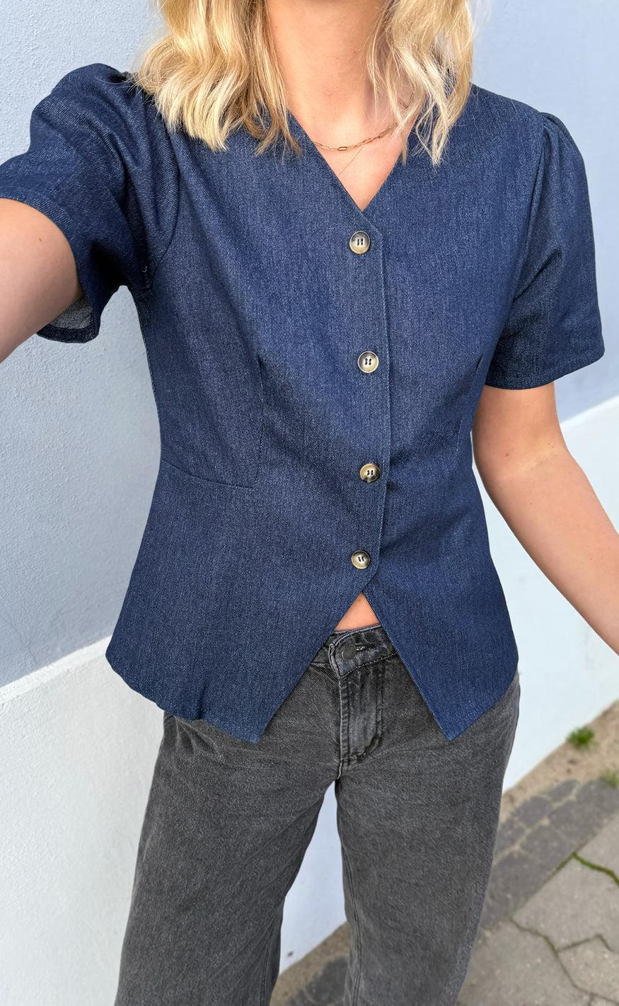 Say INA Copenhagen Bluse - Venja - Dark Blue Denim