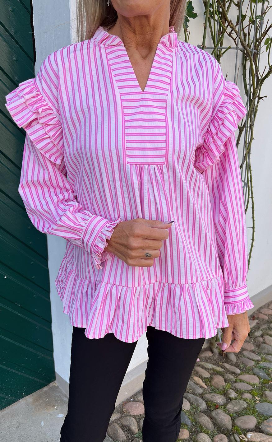 Say INA Copenhagen Bluse - Wilja - Pink Striped