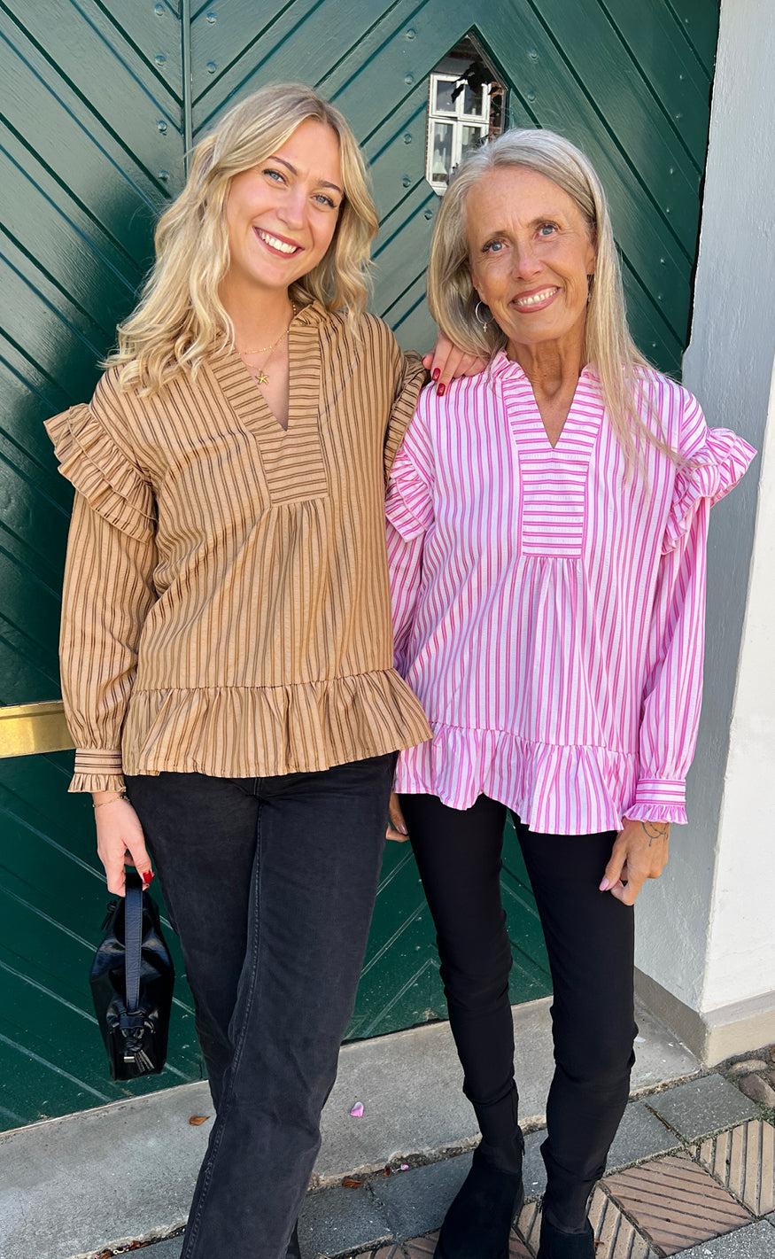 Say INA Copenhagen Bluse - Wilja - Pink Striped
