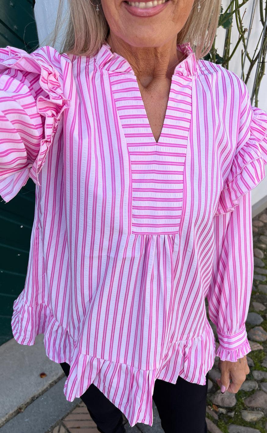 Say INA Copenhagen Bluse - Wilja - Pink Striped