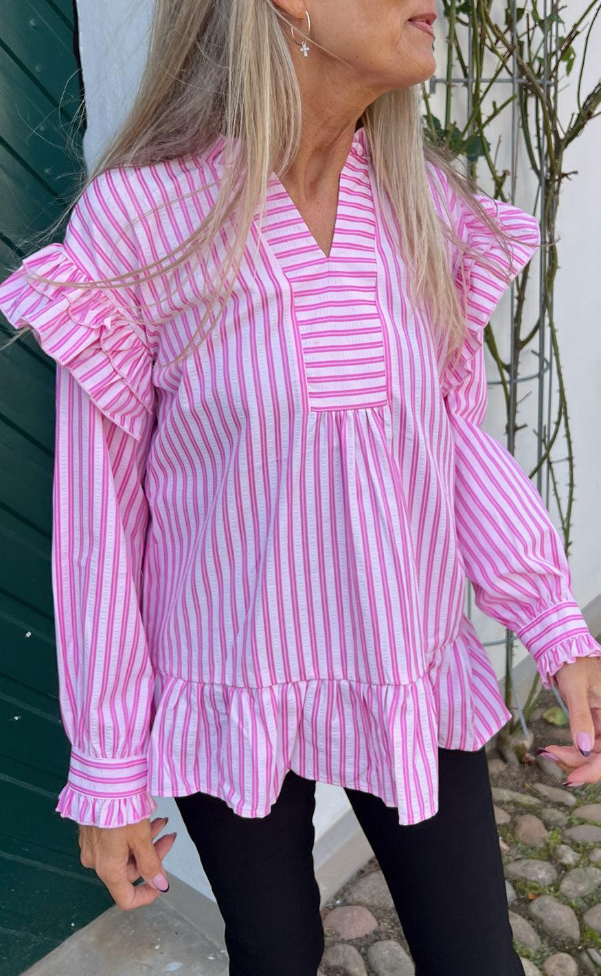 Say INA Copenhagen Bluse - Wilja - Pink Striped