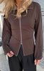 Say INA Copenhagen Bluse - Zenia Zip - Dark Brown