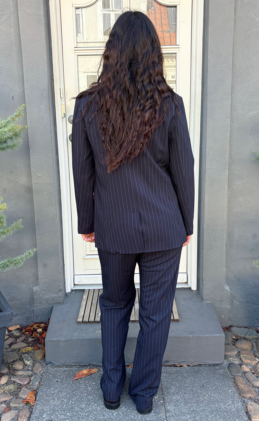 Say INA Copenhagen Bukser - Liva - Navy Blue Pinstripe