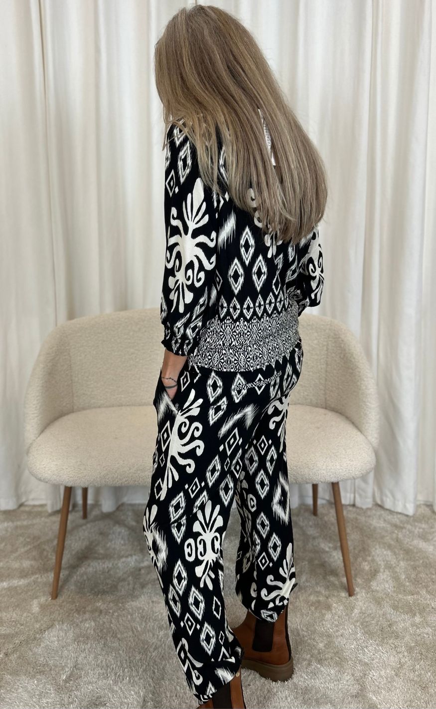 Say INA Copenhagen Bukser - Tora - Black/White Paisley