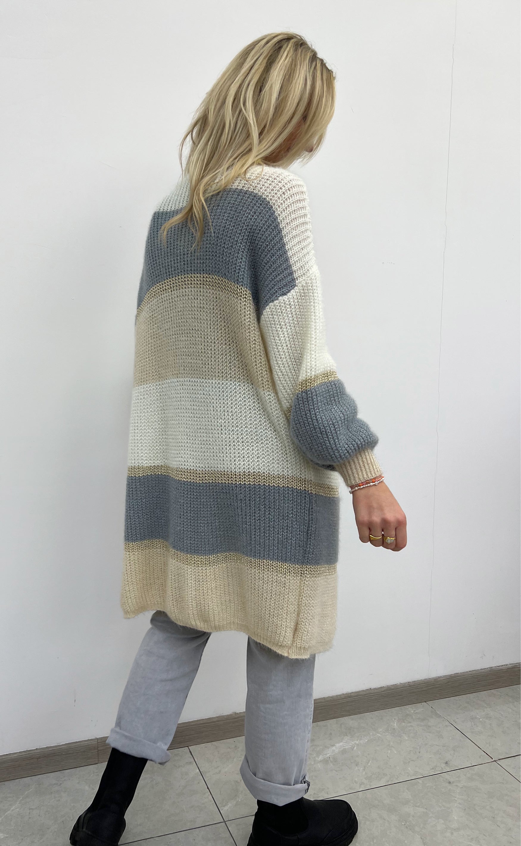 Say INA Copenhagen Cardigan - Merle - Grey Stripes