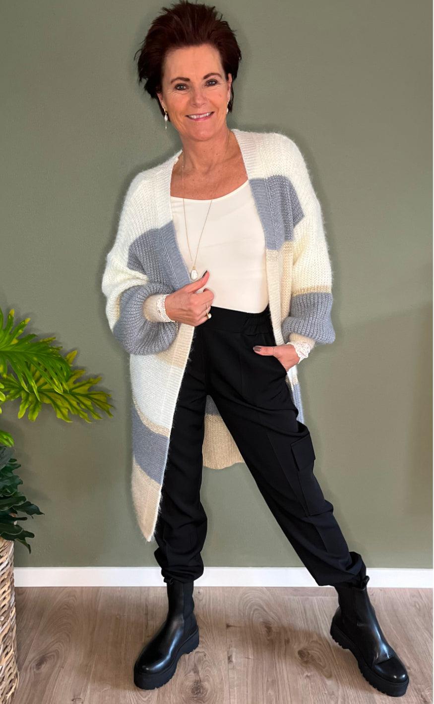 Say INA Copenhagen Cardigan - Merle - Grey Stripes
