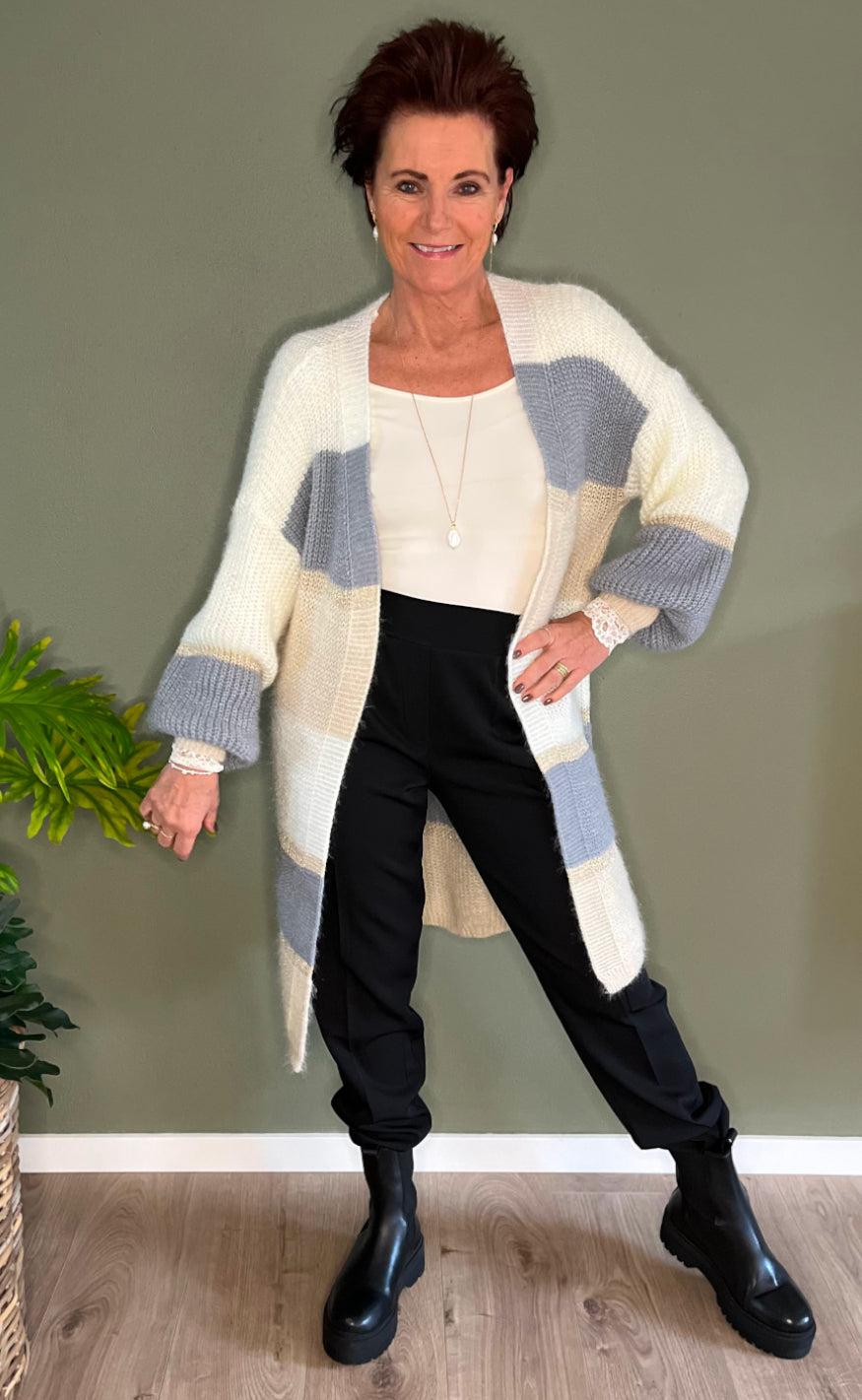 Say INA Copenhagen Cardigan - Merle - Grey Stripes