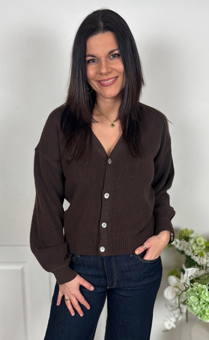 Say INA Copenhagen Cardigan - Tami - Dark Brown