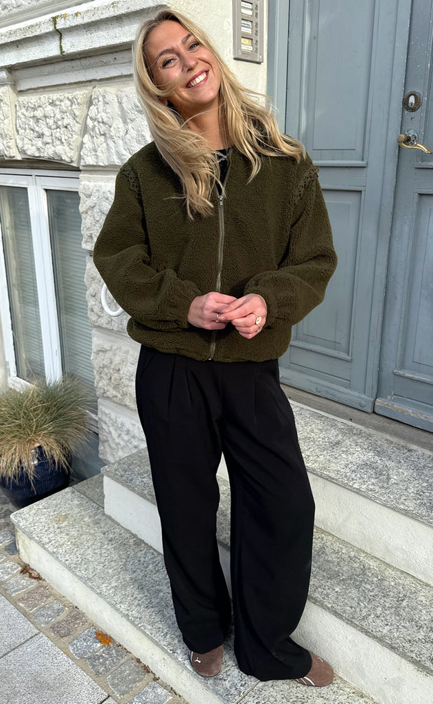 Say INA Copenhagen Fleece Jakke - Fia - Army Green