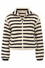 Say INA Copenhagen Fleece Jakke - Fia - Beige W. Black Stripes