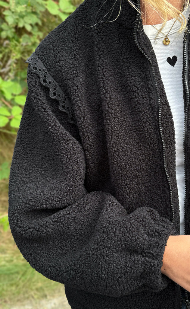 Say INA Copenhagen Fleece Jakke - Fia - Black