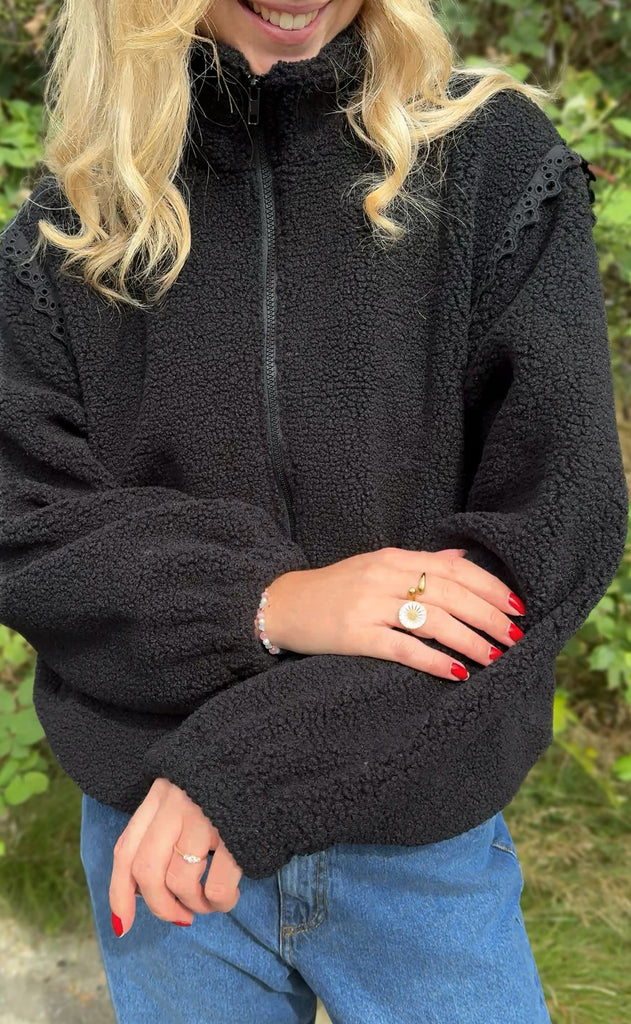 Say INA Copenhagen Fleece Jakke - Fia - Black