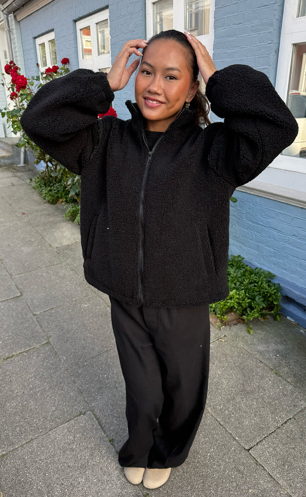 Say INA Copenhagen Fleece Jakke - Fia - Black