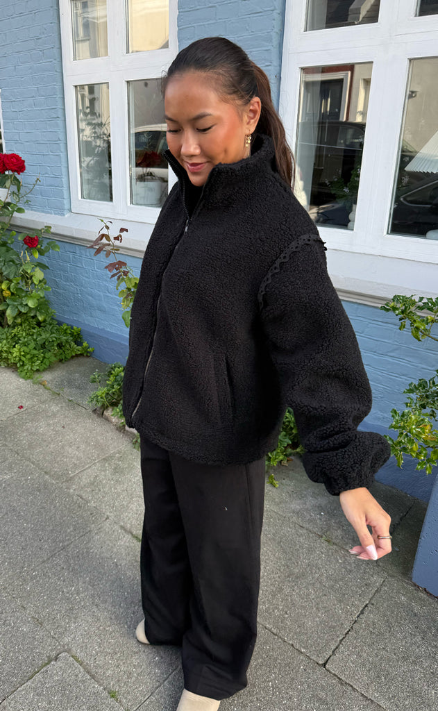 Say INA Copenhagen Fleece Jakke - Fia - Black