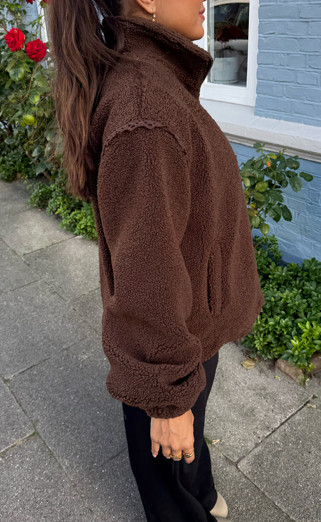 Say INA Copenhagen Fleece Jakke - Fia - Brown