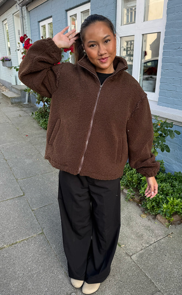 Say INA Copenhagen Fleece Jakke - Fia - Brown
