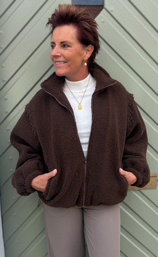 Say INA Copenhagen Fleece Jakke - Fia - Brown