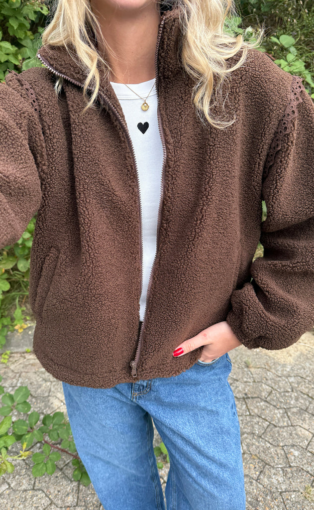 Say INA Copenhagen Fleece Jakke - Fia - Brown