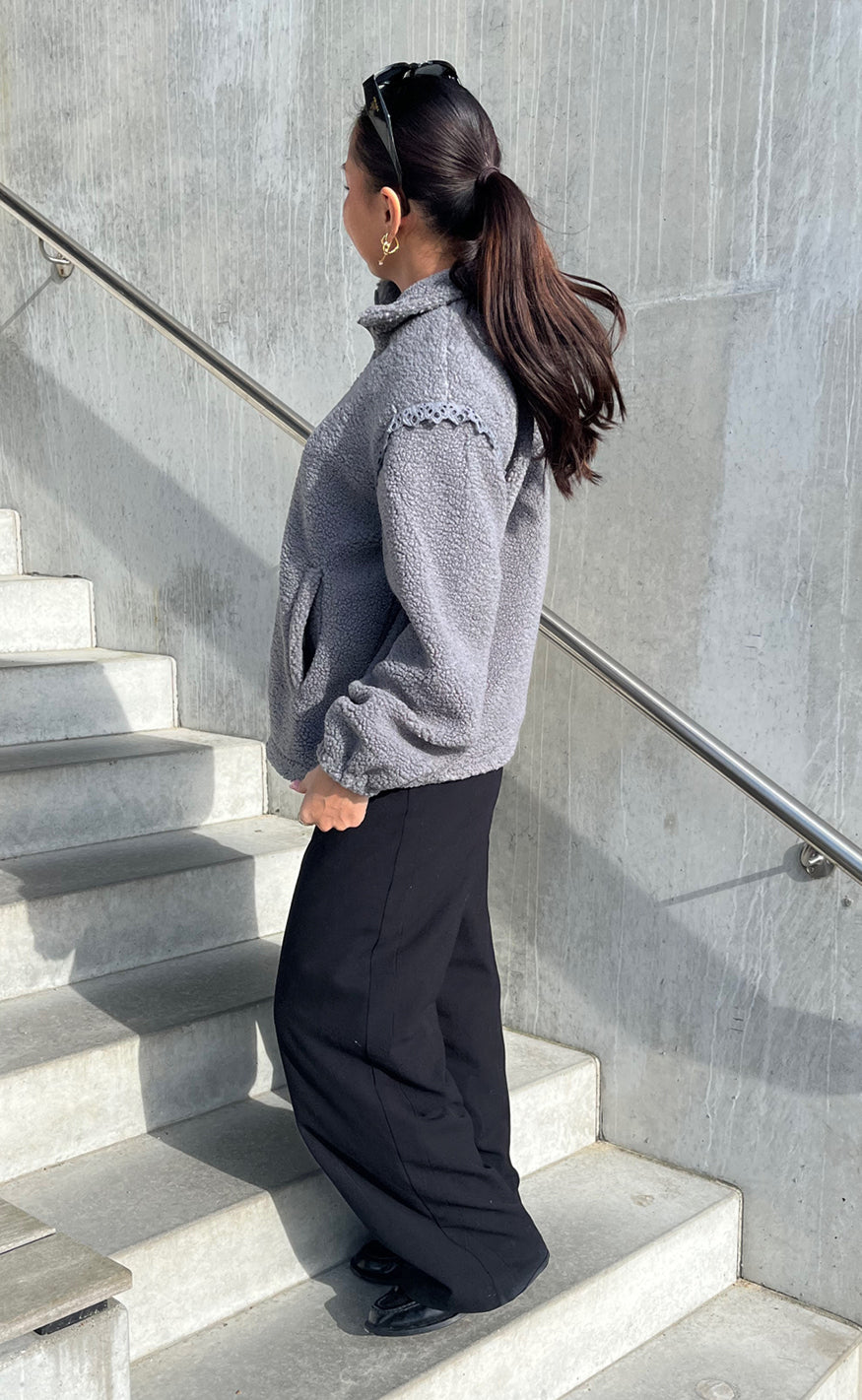 Say INA Copenhagen Fleece Jakke - Fia - Grey