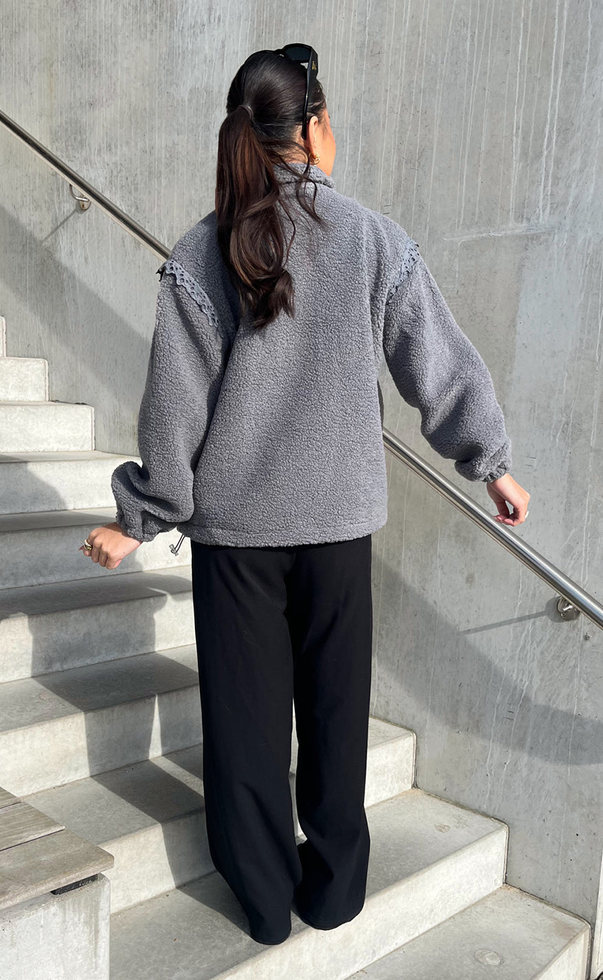 Say INA Copenhagen Fleece Jakke - Fia - Grey