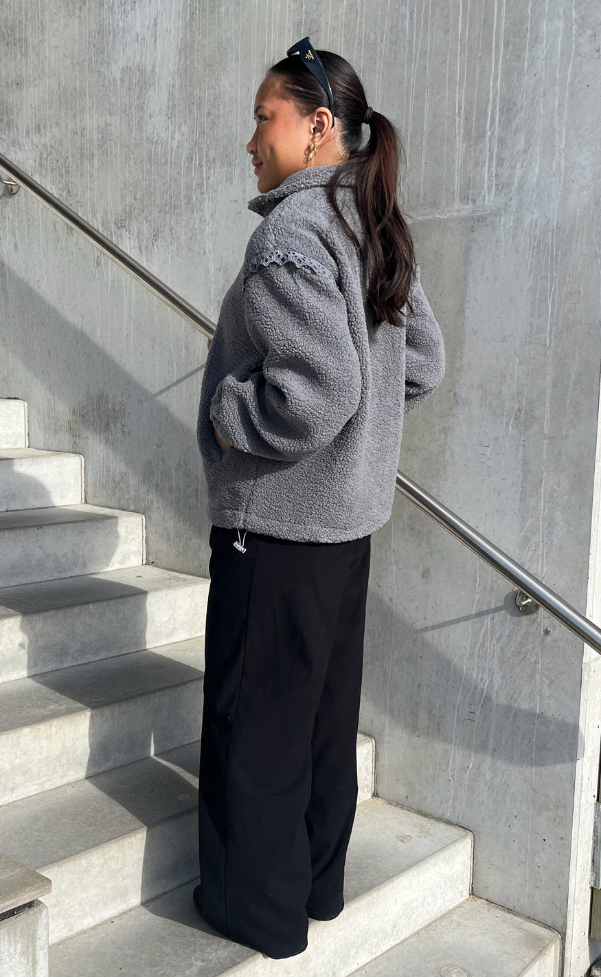 Say INA Copenhagen Fleece Jakke - Fia - Grey
