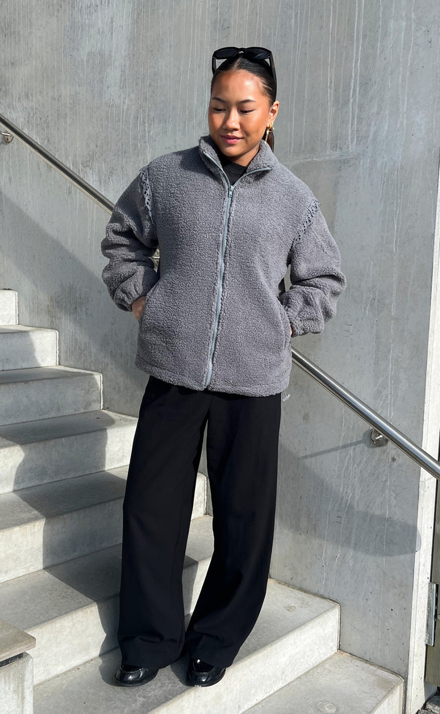 Say INA Copenhagen Fleece Jakke - Fia - Grey