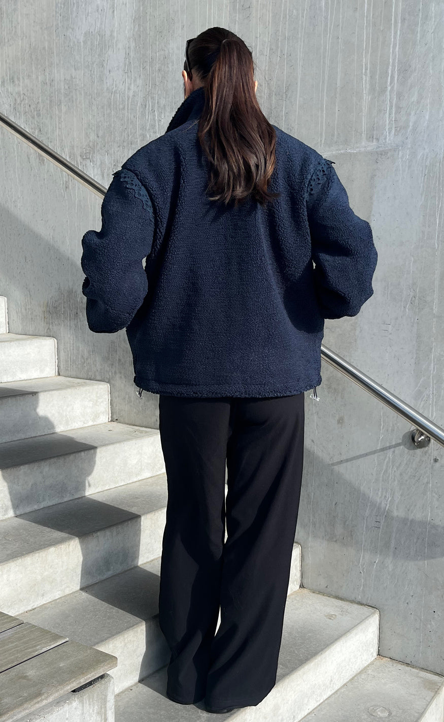 Say INA Copenhagen Fleece Jakke - Fia - Navy Blue