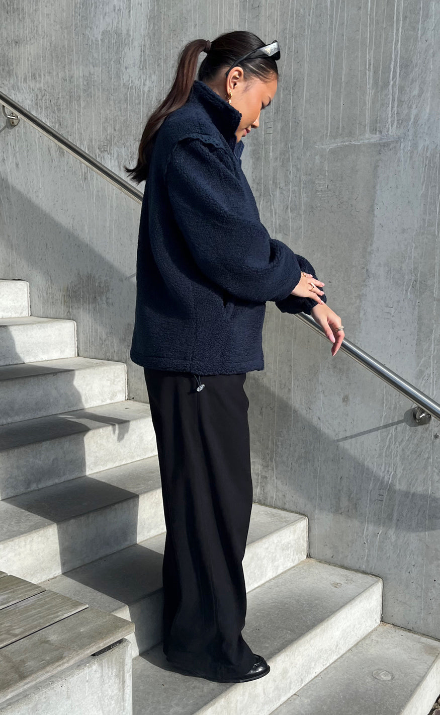 Say INA Copenhagen Fleece Jakke - Fia - Navy Blue