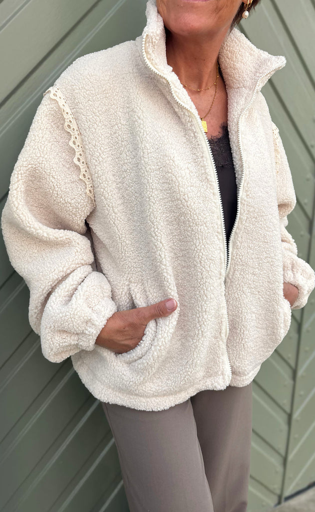 Say INA Copenhagen Fleece Jakke - Fia - Off White