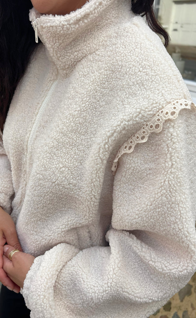 Say INA Copenhagen Fleece Jakke - Fia - Off White