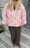 Say INA Copenhagen Fleece Jakke - Fia - Pink W. Strawberry Embroidery