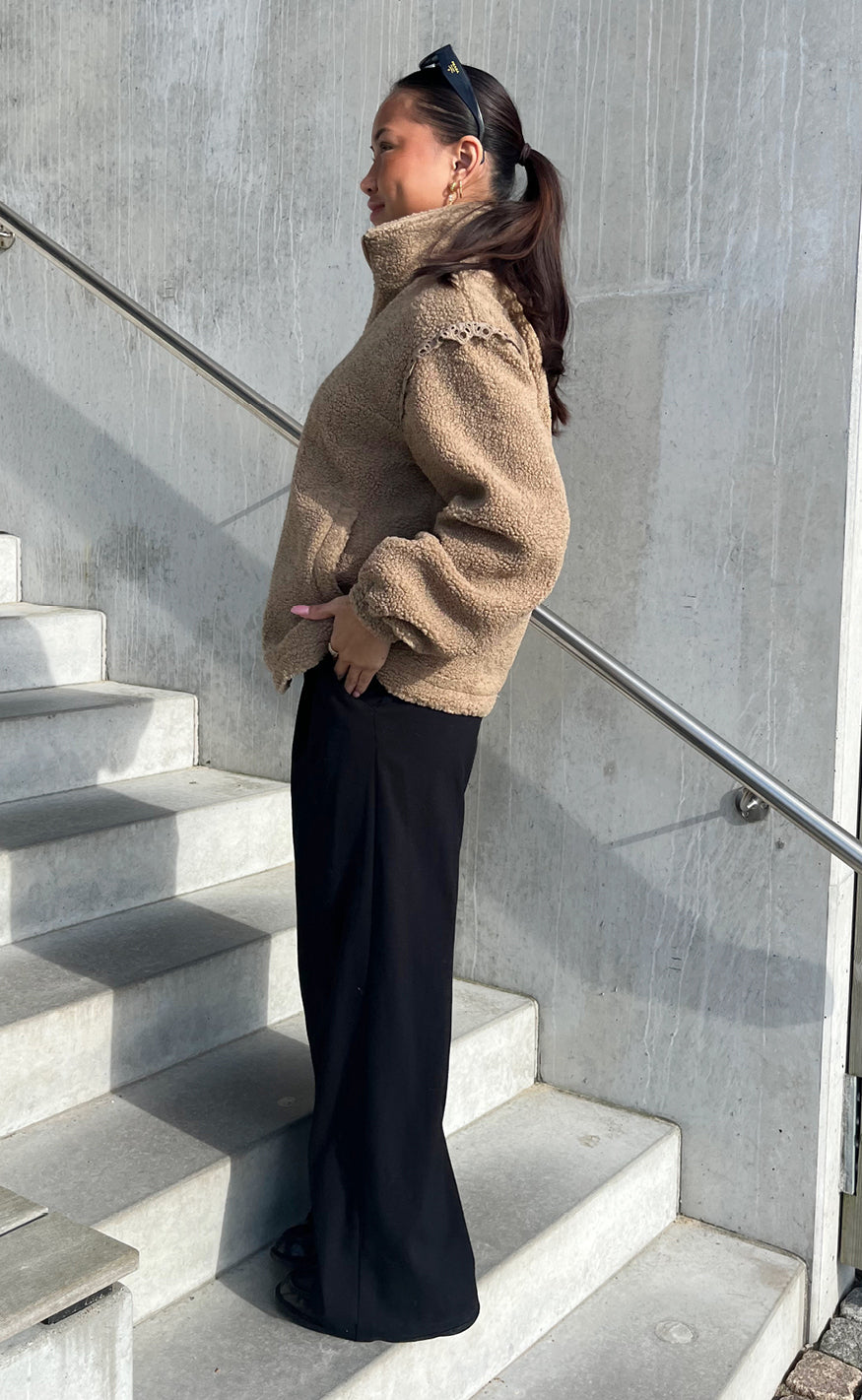 Say INA Copenhagen Fleece Jakke - Fia - Taupe