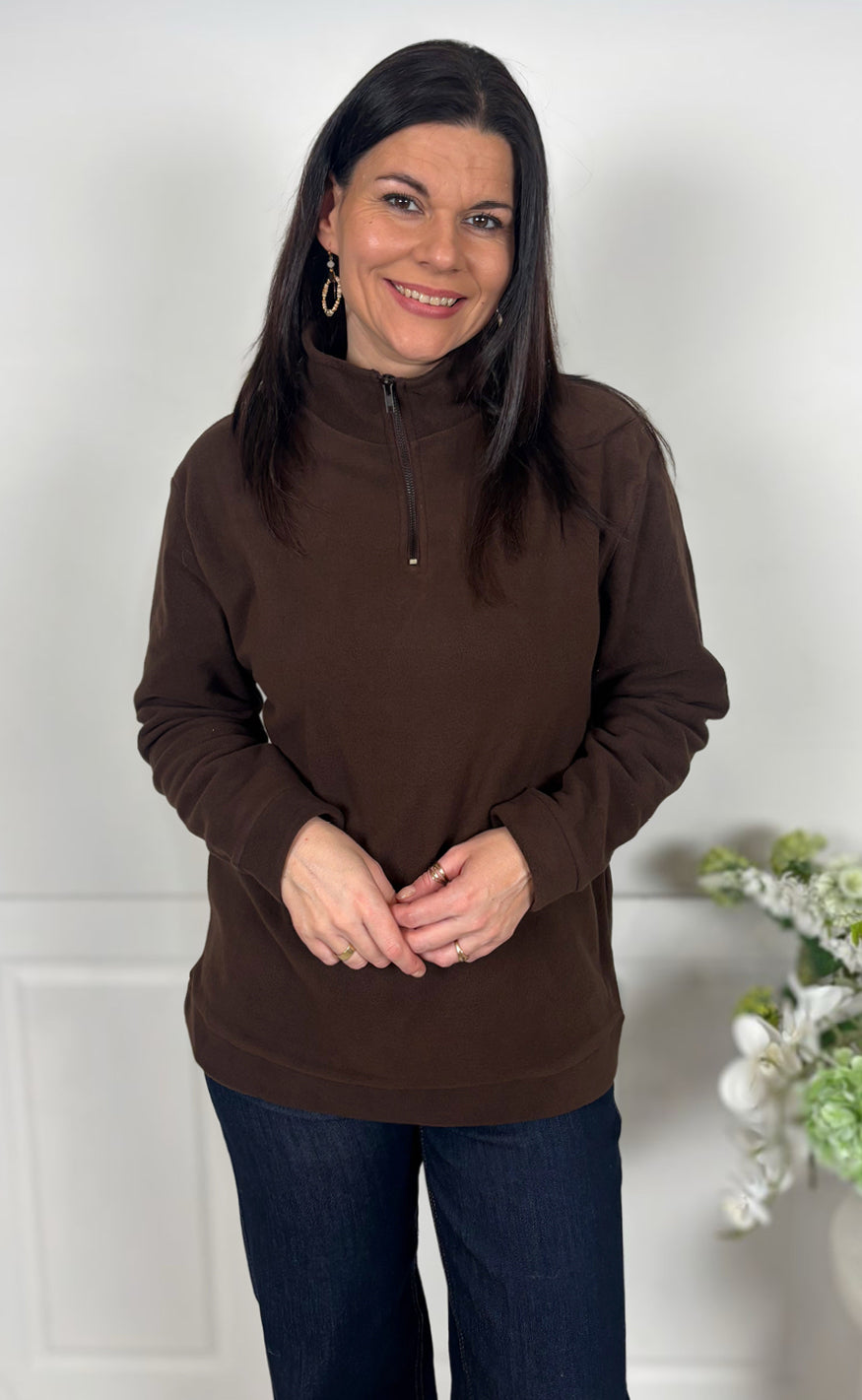 Say INA Copenhagen Fleece Trøje - Fie - Warm Brown