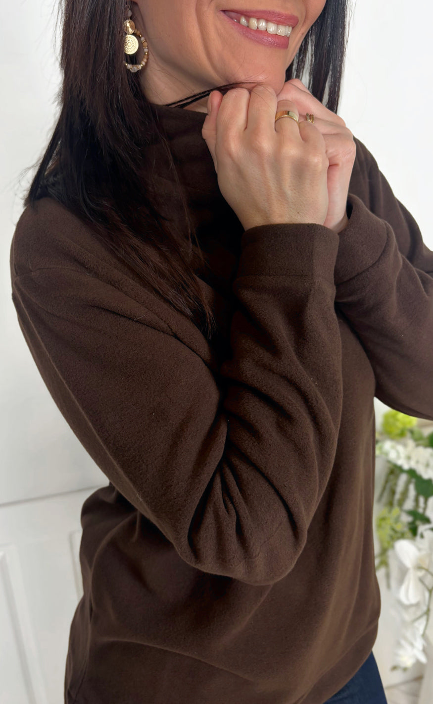 Say INA Copenhagen Fleece Trøje - Fie - Warm Brown