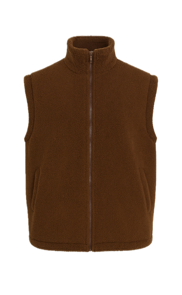 Say INA Copenhagen Fleece Vest - Fia - Dark Brown