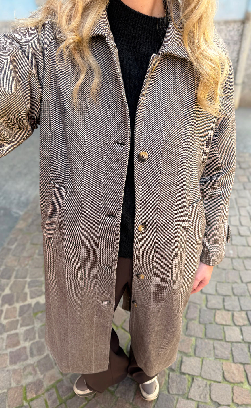 Say INA Copenhagen Frakke - Vienna - Off White / Brown