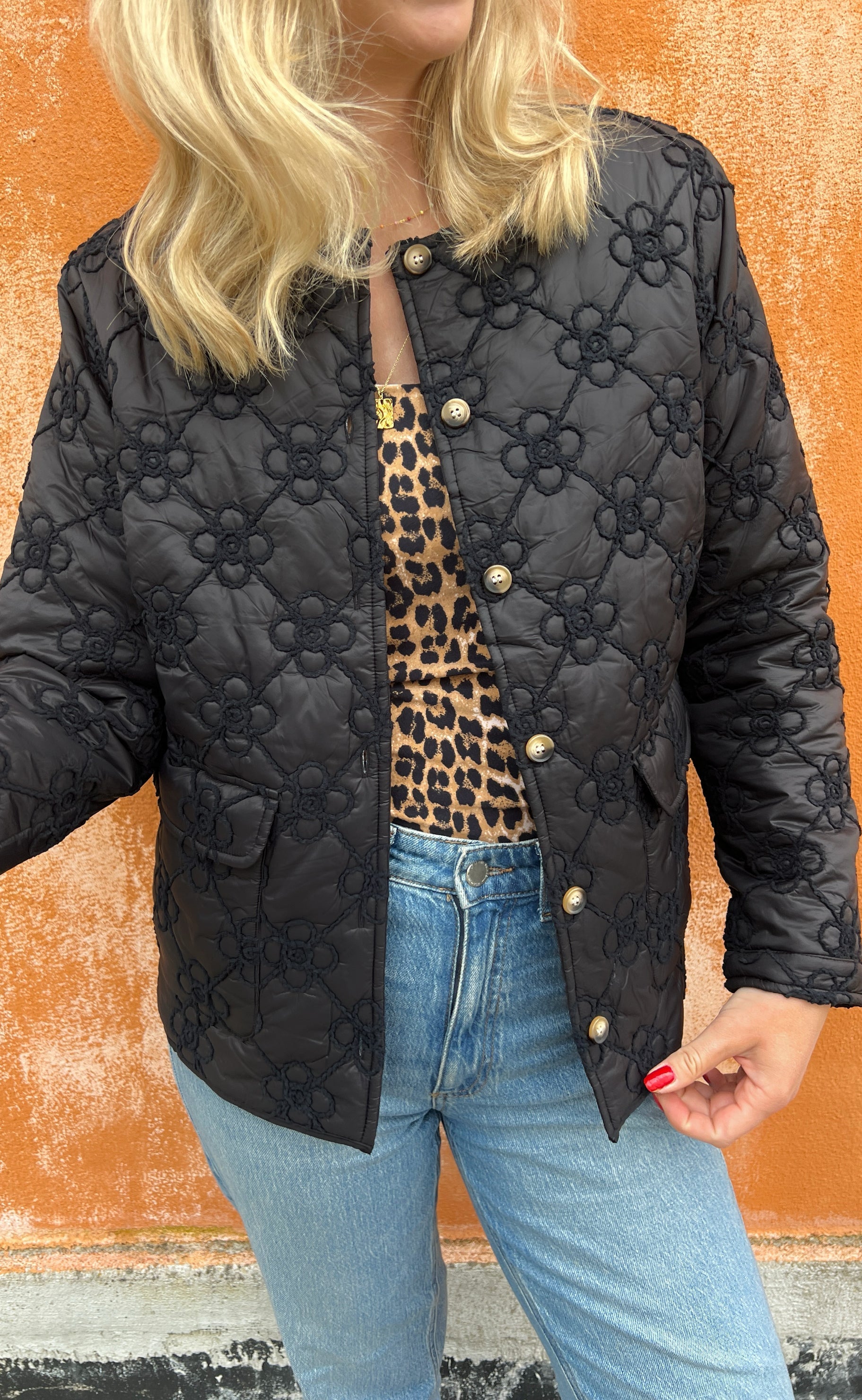 Say INA Copenhagen Jakke - Jolie - Black Flower