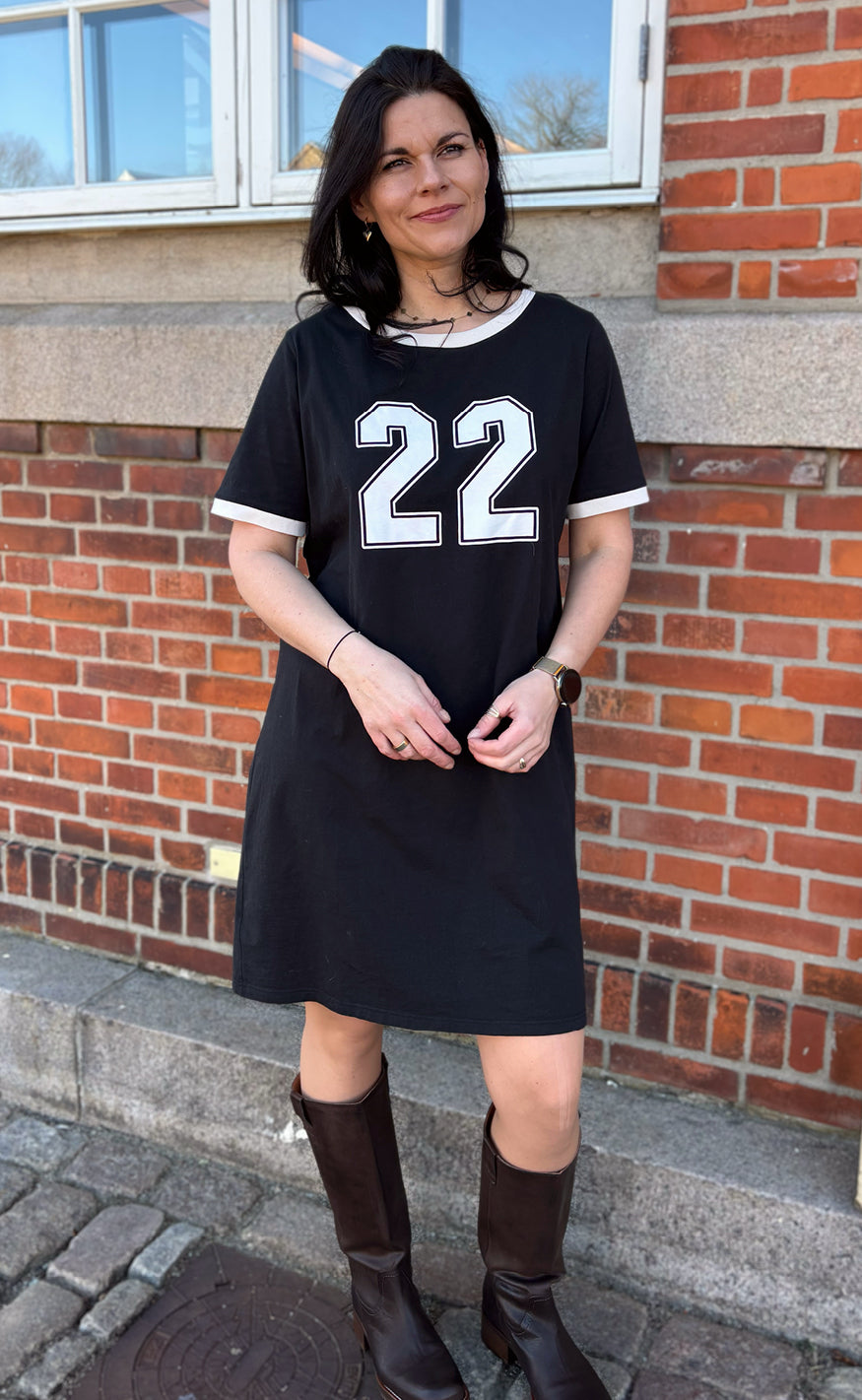 Say INA Copenhagen Kjole - Alva Football - Black W. Off White