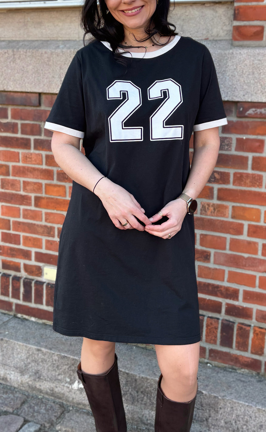 Say INA Copenhagen Kjole - Alva Football - Black W. Off White