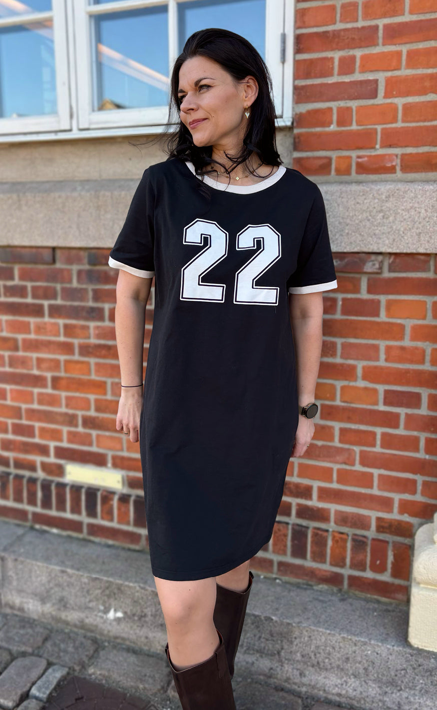 Say INA Copenhagen Kjole - Alva Football - Black W. Off White
