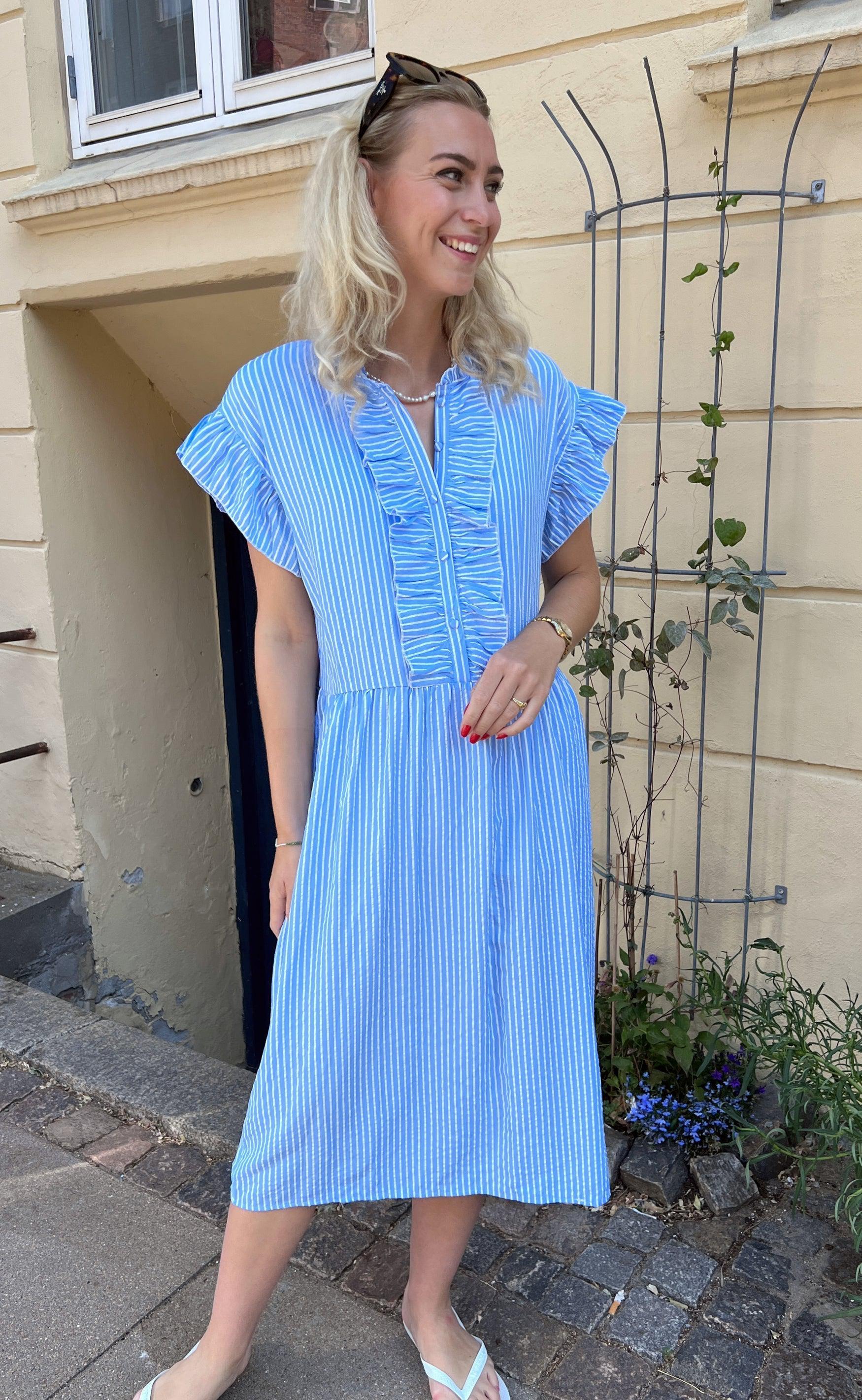 Say INA Copenhagen Kjole - Amelia - Blue Striped