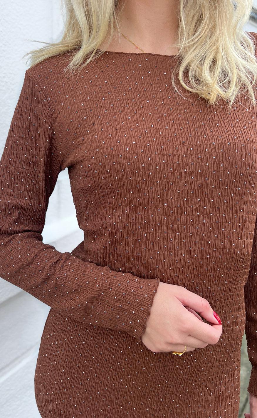 Say INA Copenhagen Kjole - Anita - Brown W. Gold Dots
