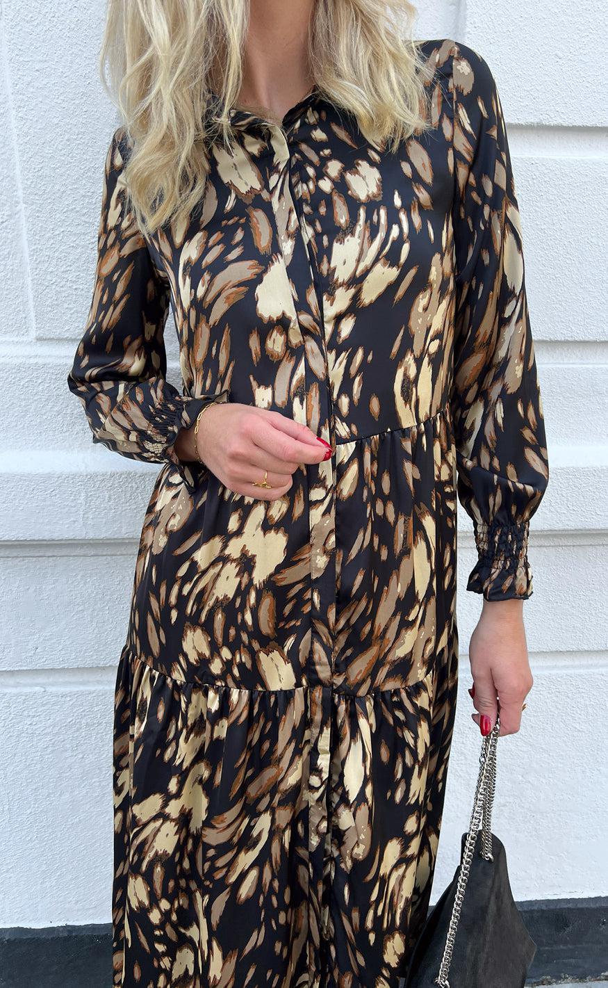 Say INA Copenhagen Kjole - Anna - Black/Brown Print