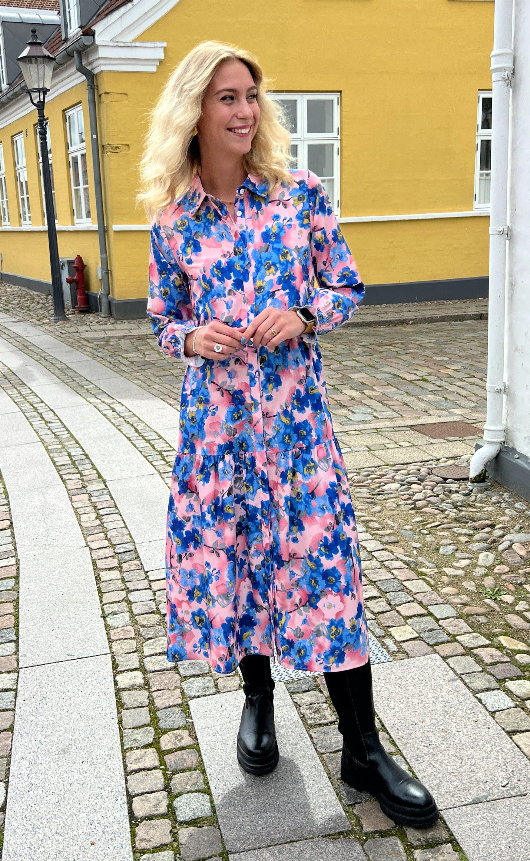 Say INA Copenhagen Kjole - Anna - Blue Flower