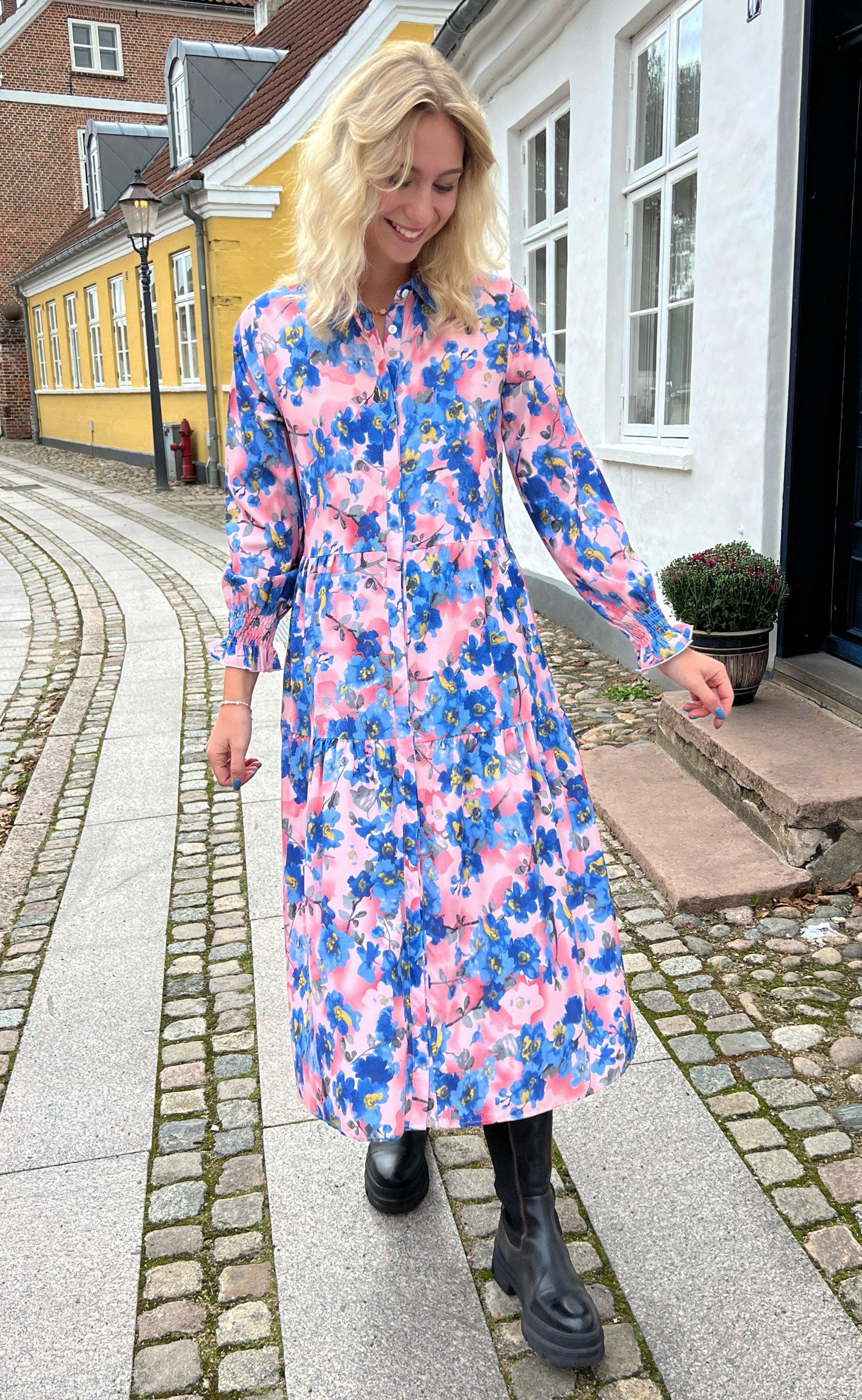 Say INA Copenhagen Kjole - Anna - Blue Flower